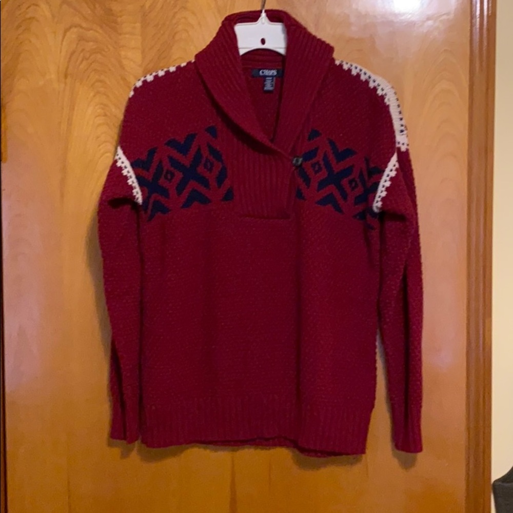 Chaps Pullover Sweater With Button Closure - image 1